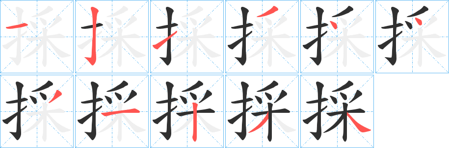 採笔顺分步演示