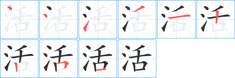 活笔顺分步演示
