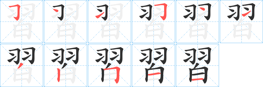 習笔顺分步演示