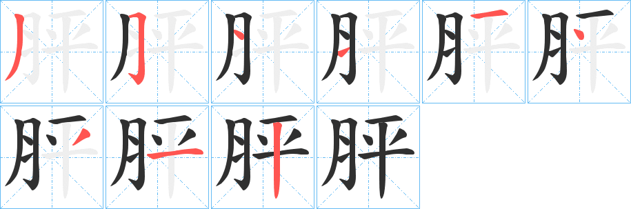 胓笔顺分步演示
