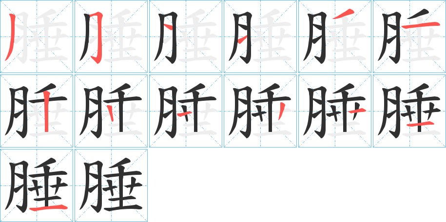 腄笔顺分步演示