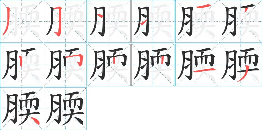 腝笔顺分步演示