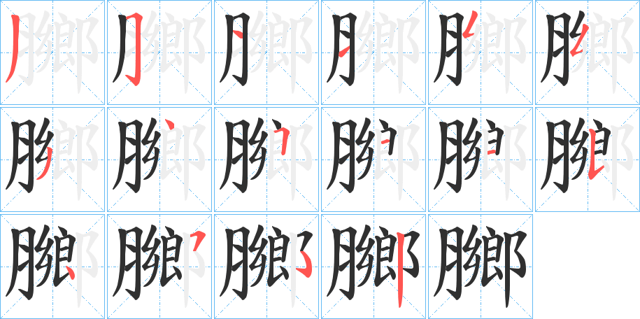 膷笔顺分步演示