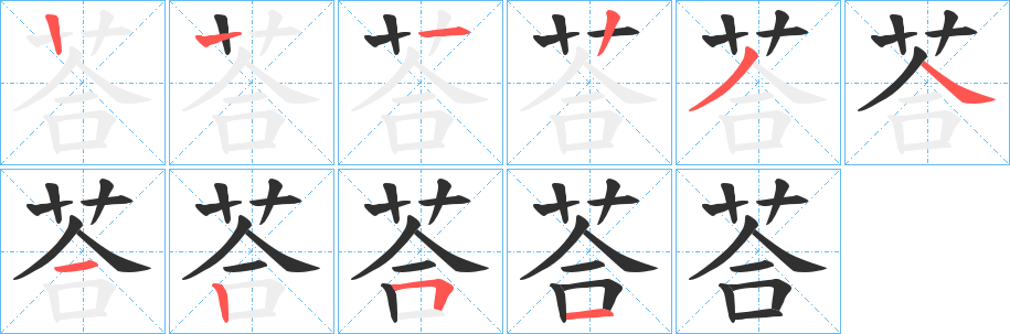 荅笔顺分步演示