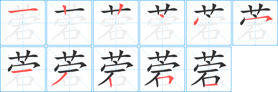 菪笔顺分步演示