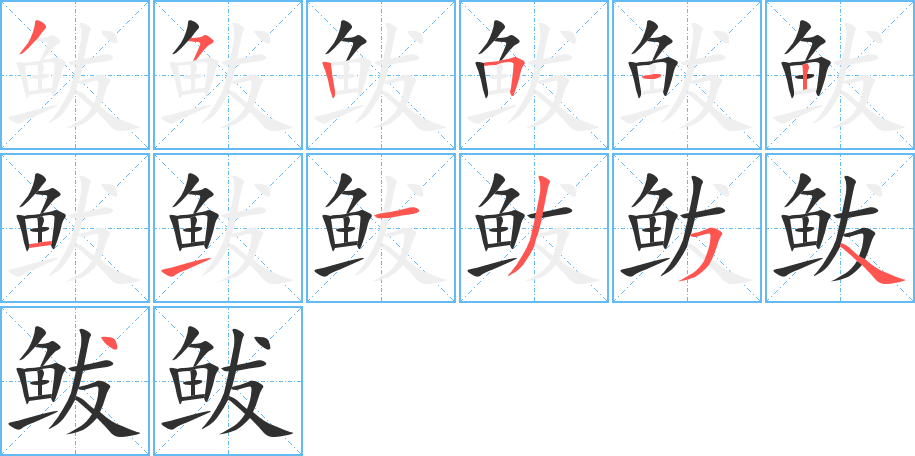 鲅笔顺分步演示
