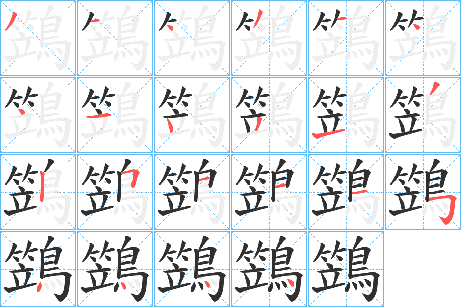 鷑笔顺分步演示