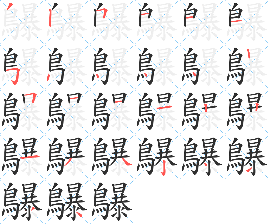 鸔笔顺分步演示