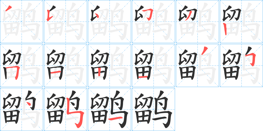 鹠笔顺分步演示